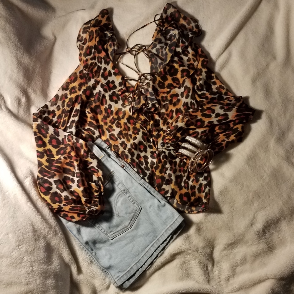 Topshop Leopard print blouse